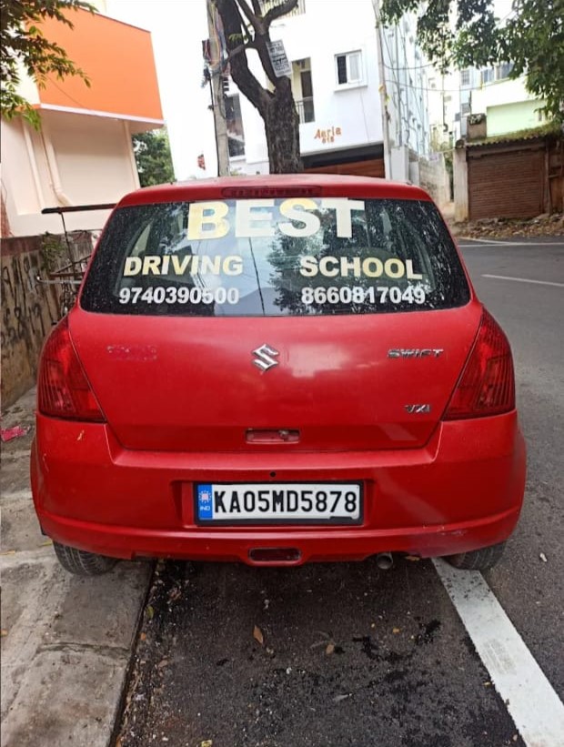 Student confidently driving on a clear road
