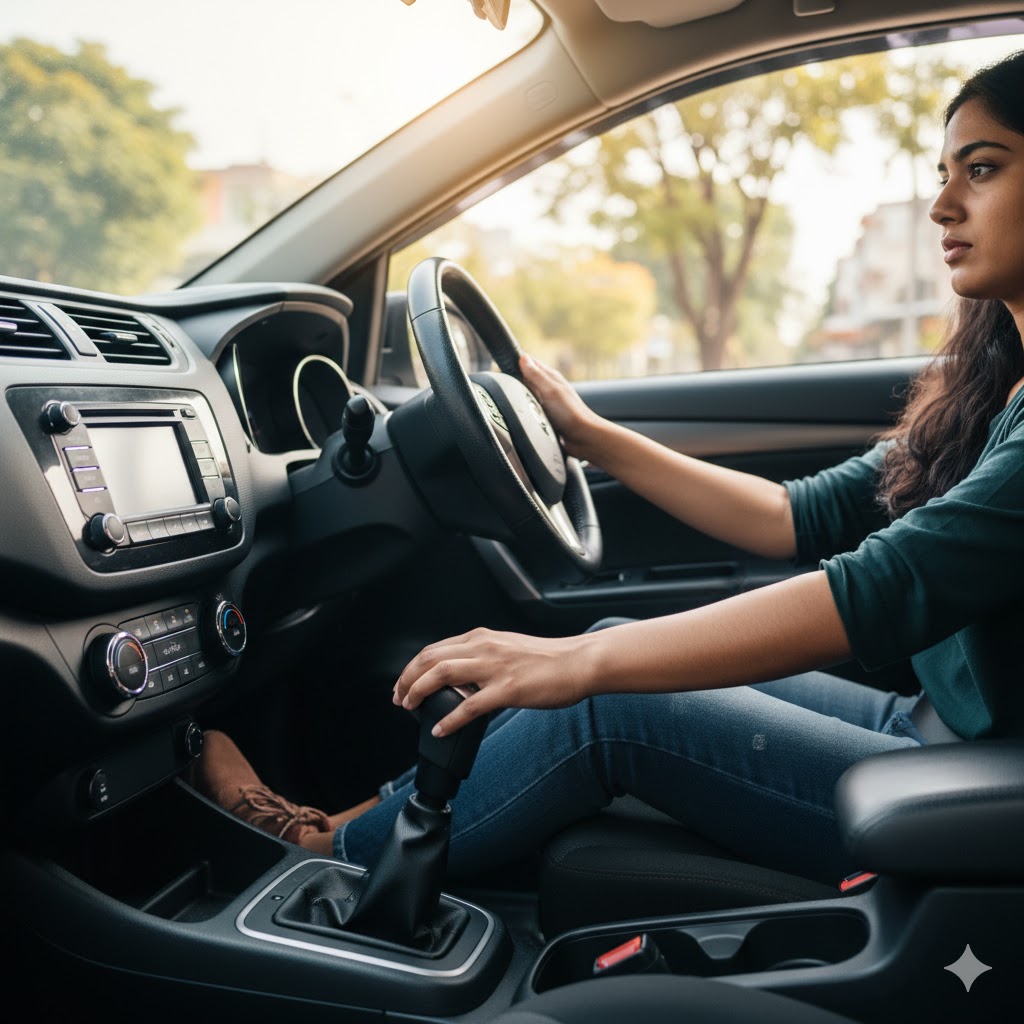 Manual car driving lesson